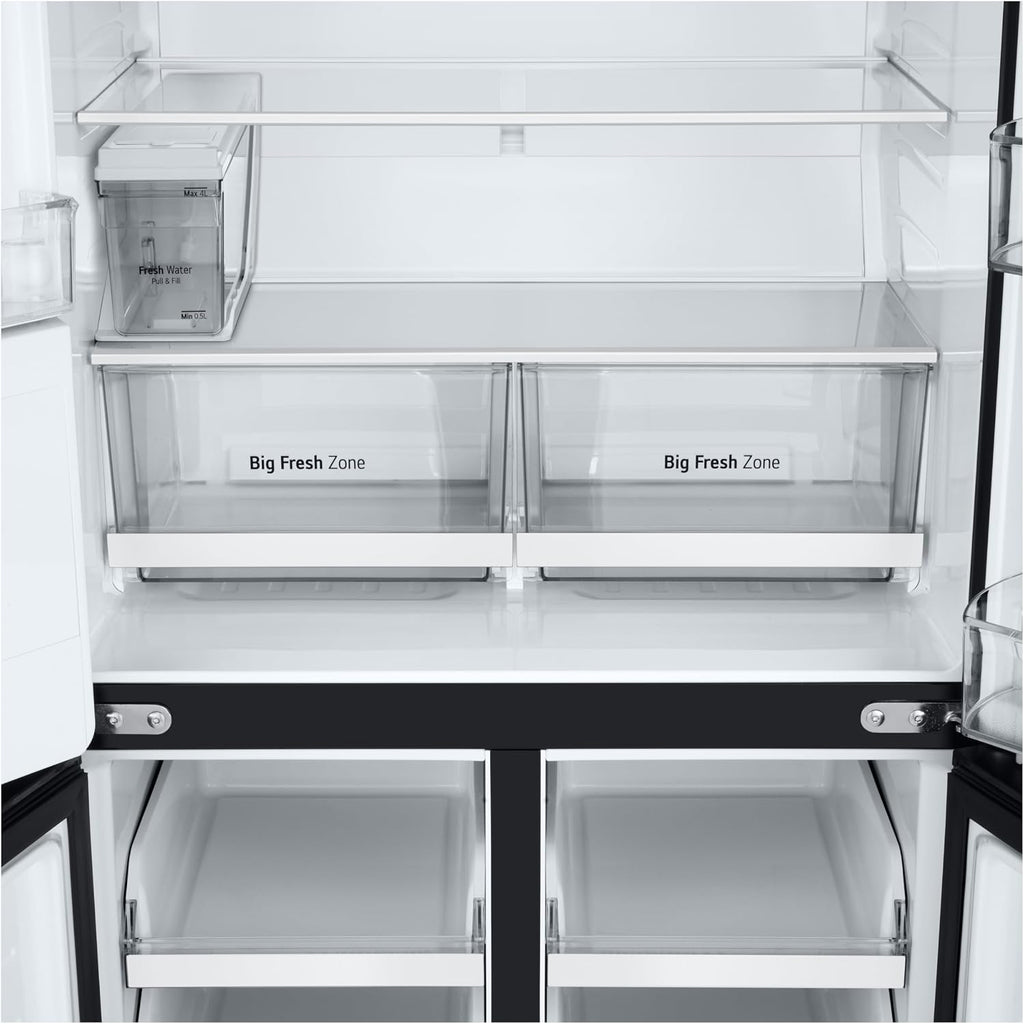 LG GML861EPPE SLIM Side-by-Side Kühlschrank mit Gefrierfach (506 L, Energieklasse E) mit Eis- und Wasserspender, UVNano, Total No Frost, Silber