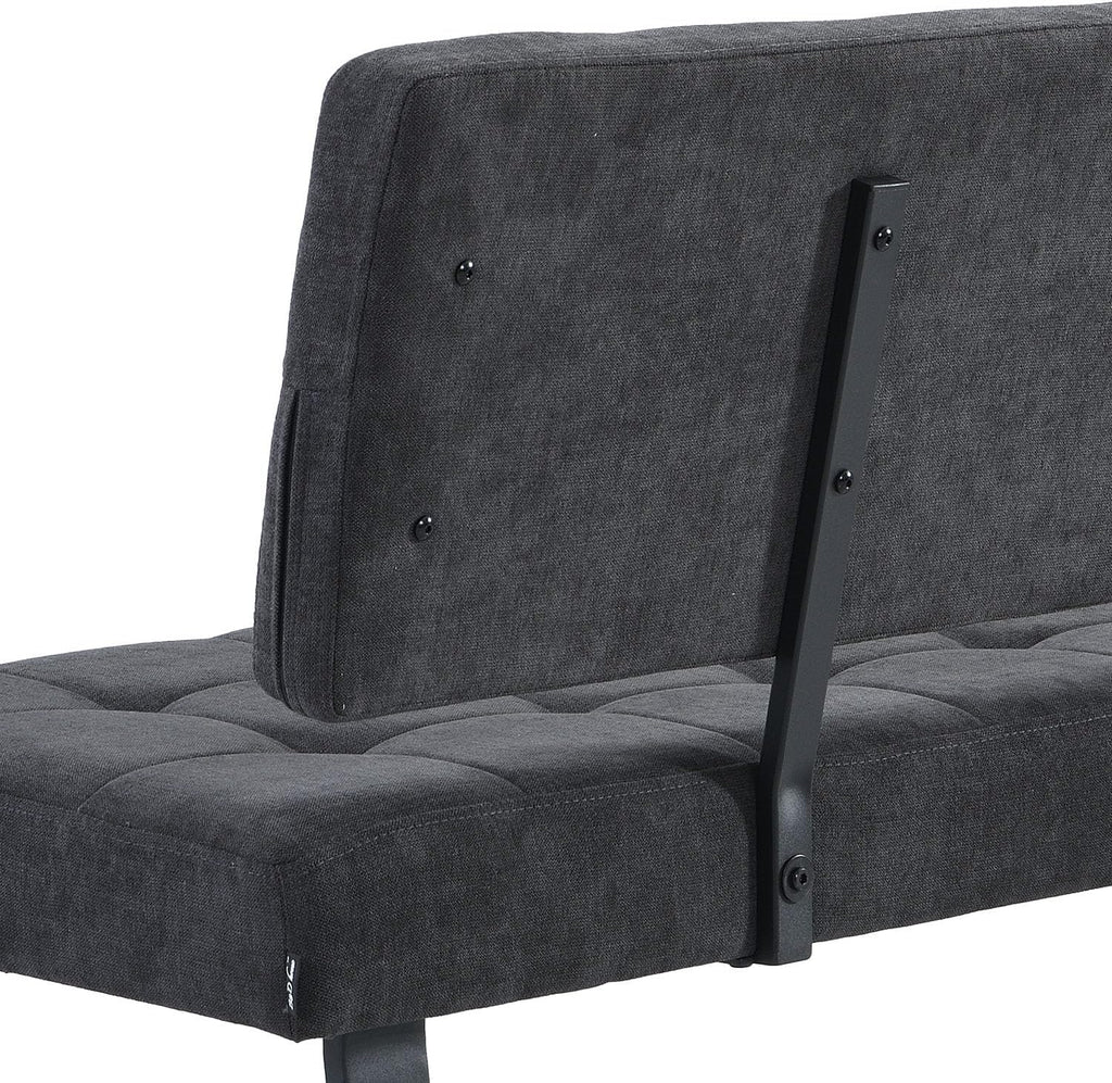 B&D home Sitzbank Sigfrid - Eckbank Esszimmer Mit Lehne, Sitzbank Flur, Pflegeleichter Bezug aus Microfaser in Anthrazit, Kaltschaum-Polsterung, Für Esszimmer, Küche & Flur, 140 cm