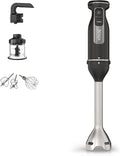 Ninja Foodi 3-in-1 Stabmixer, Handmixer & Zerkleinerer, Stufenweise Anlauf, 2 Misch- und 5 Rührgeschwindigkeiten zum Zerkleinern, Mischen, Kneten und mehr, spülmaschinenfest, 850W, Schwarz CI100EU