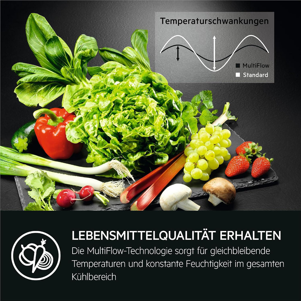 AEG TSC7M183DS Einbau-Kühl-Gefrierkombination / Serie 7000 mit GreenZone / 1780 mm / Gefrierteil unten / 249 L / NoFrost / Schlepptür / D