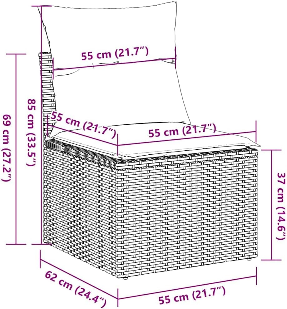 vidaXL 5-TLG. Garten-Sofagarnitur mit Kissen Schwarz Poly Rattan, Outdoor Sofa Set, Outdoor Sofagarnitur, Garten-Lounge-Set, Garten Sofagarnitur