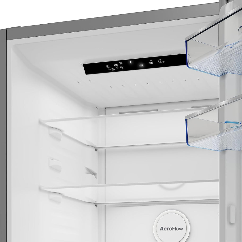 Beko Kühl- Gefrierkombination B5RCNA416HXB, 415 Liter Nutzinhalt, 203,5 cm hoch, Wechselbarer Türanschlag, 297 l Kühlen, 118 l Gefrieren, 3 Gefrierschubladen, 35 dB, Manhatten Gray
