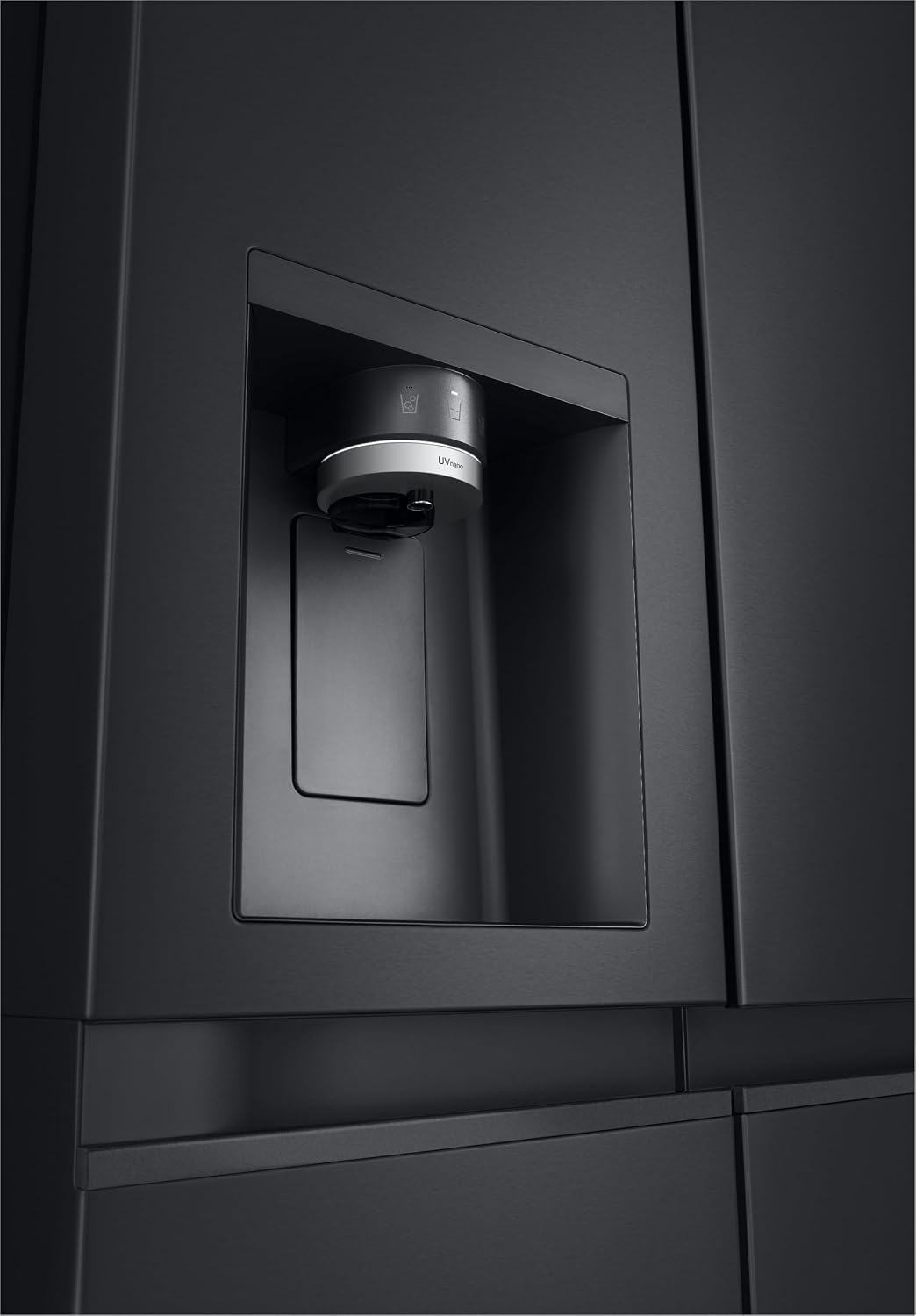 LG GSLE91EVAC Side by Side Kühlschrank, Klasse C, 628 L, Multi-Door Kühlschrank mit Gefrierfach, Eis-, Crushed Ice- Wasserspender mit UVnano, Total NoFrost, Smart Inverter Kompressor, Wi-Fi