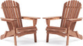 SoliWood Adirondack Stuhl 2er-Set, Gartenstuhl Holz Klappbar & Gartensessel Wetterfest, Outdoor Stuhl mit Rückenlehne und Armlehnen für Veranda, Garten & Pool