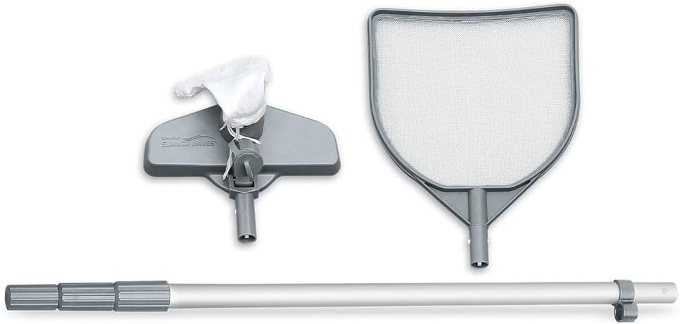 Summer Waves Frame Pool Komplettset | Rechteckig 549x274x132 cm Grau | Aufstellpool Set | Gartenpool & Schwimmbecken inkl. Sandfilterpumpe, Bodenvlies, Abdeckplane & Einstiegsleiter