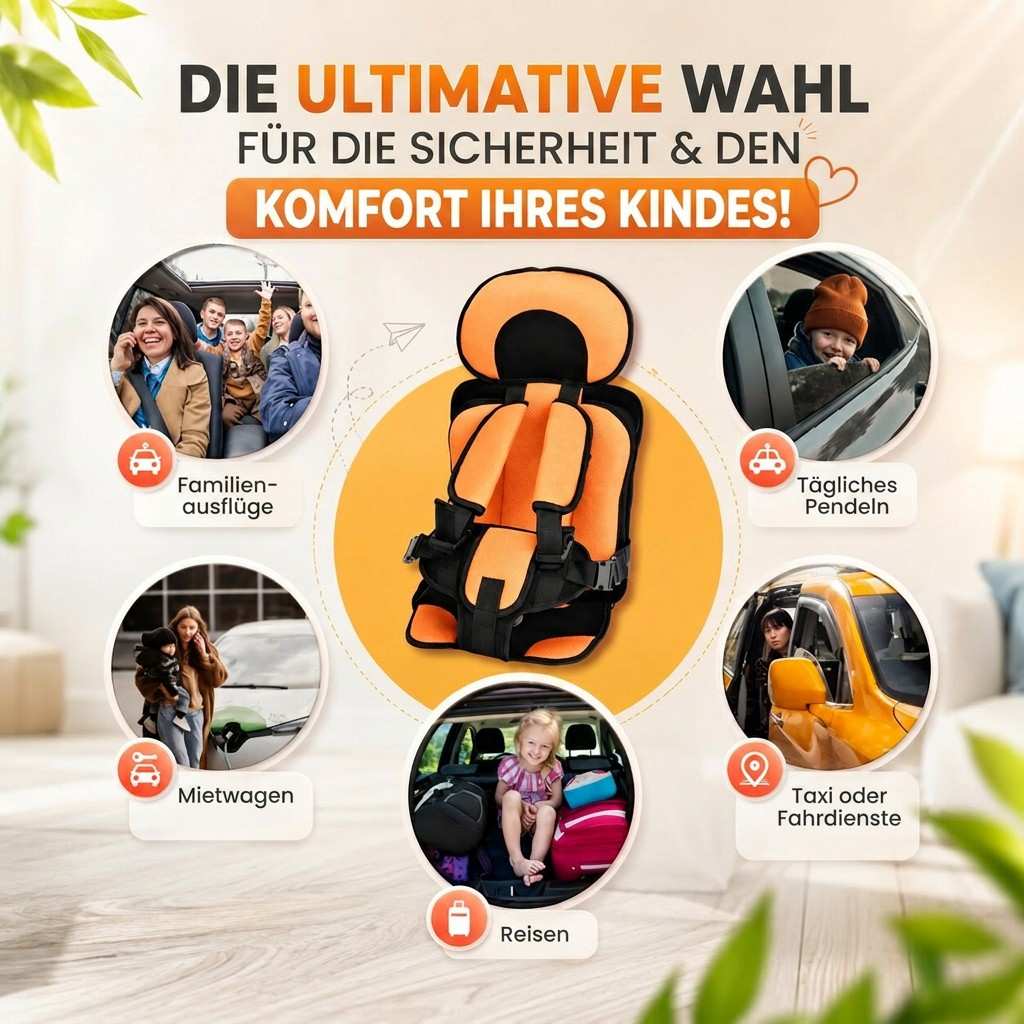 Faltbarer Kindersitz fürs Auto | Kindersitzia