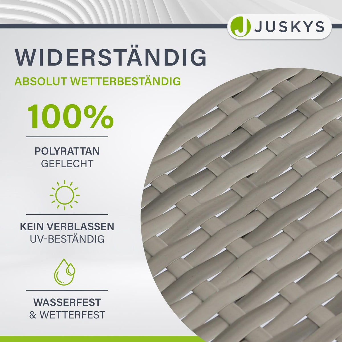 Juskys Polyrattan Gartenstühle Yoro 6er Set - mit Armlehnen & Rückenlehne 6 Stühle stapelbar - Rattan Stuhl Garten - Stapelstuhl Grau-meliert