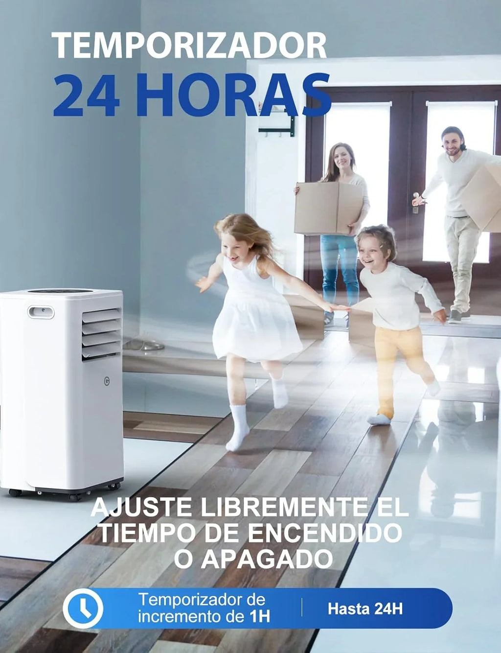 Aire Acondicionado Portátil 9000 BTU, 4 en 1