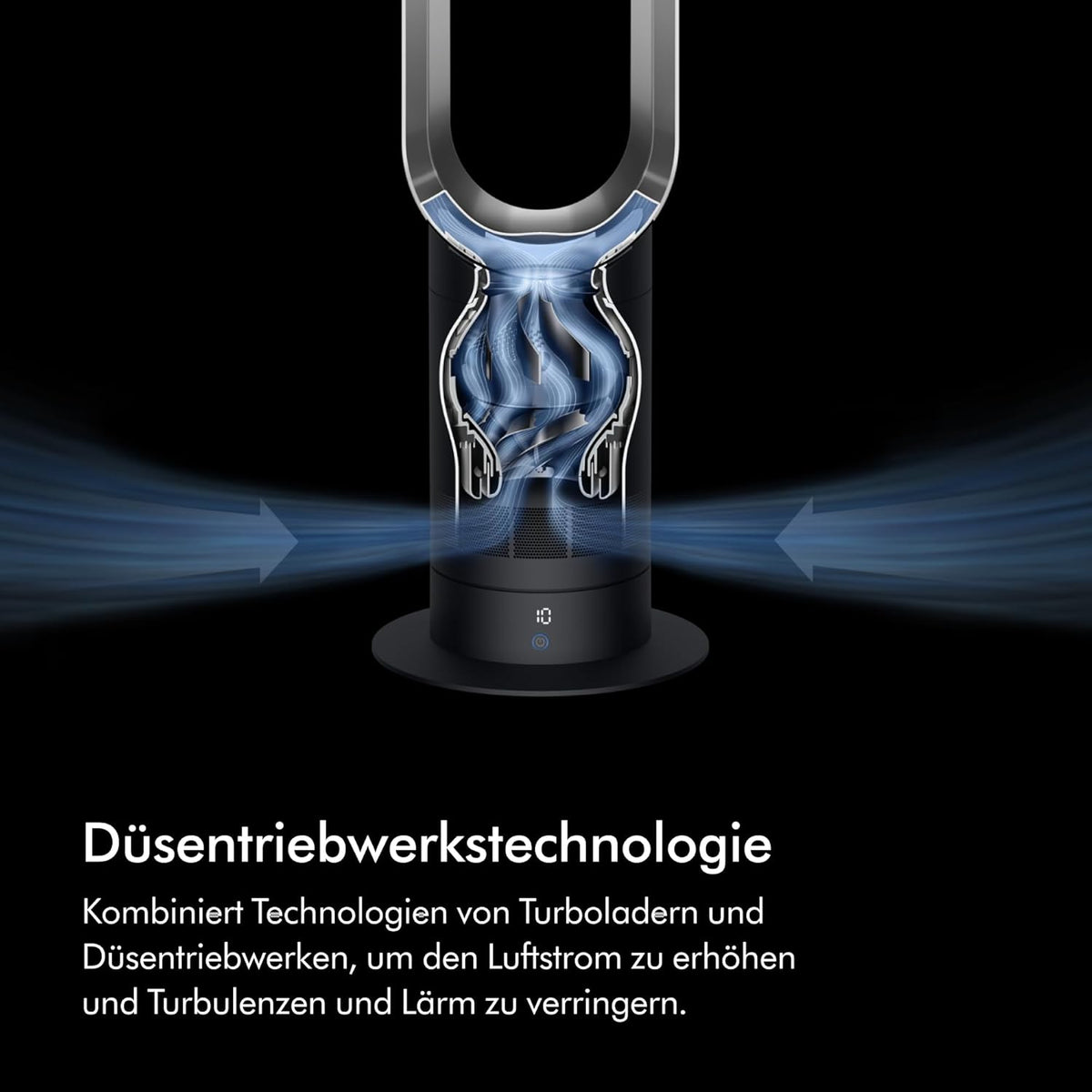 Coolᵀᴹ Turmventilator AM07 Air Multiplier™ Turmventilator, Leistungsstarker, bladeless Ventilator mit Air Multiplier™ Technologie (Weiß/Silber)