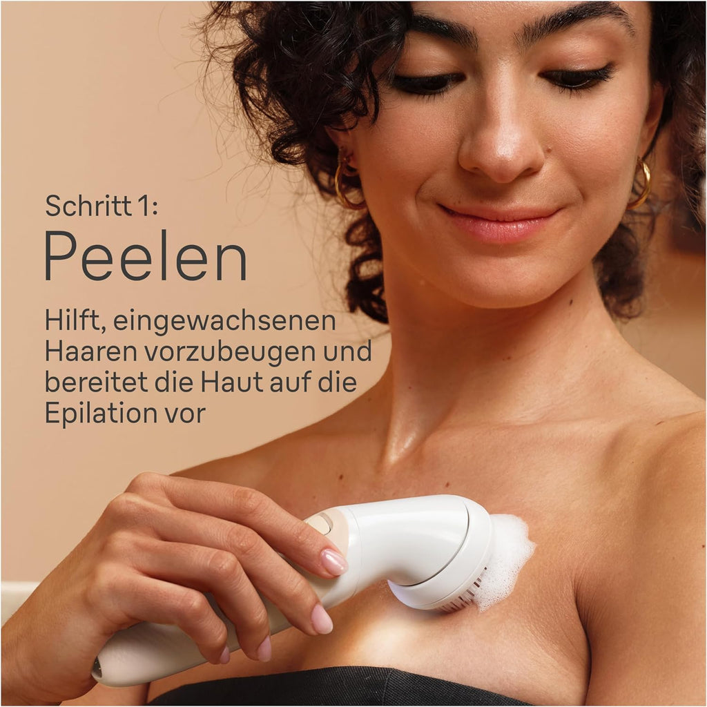 Braun Silk-épil 9 Flex SkinSpa Epilierer Damen, All-in-One Set, Haarentferner für Langanhaltende Haarentfernung, Ladyshaver, Facespa Gesichtshaarentferner, Made in Germany, 9-681 3D, Weiß/Gold
