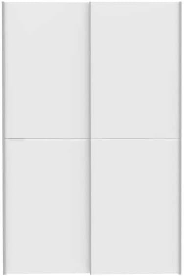 FORTE OZZULA Schrank 120, Kleiderschrank Weiß, Schwebetürenschrank, Schlafzimmerschrank Modern 2-türig mit Einlegeböden und Kleiderstange, 120 cm breit x 190.5 cm hoch x 61 cm tief