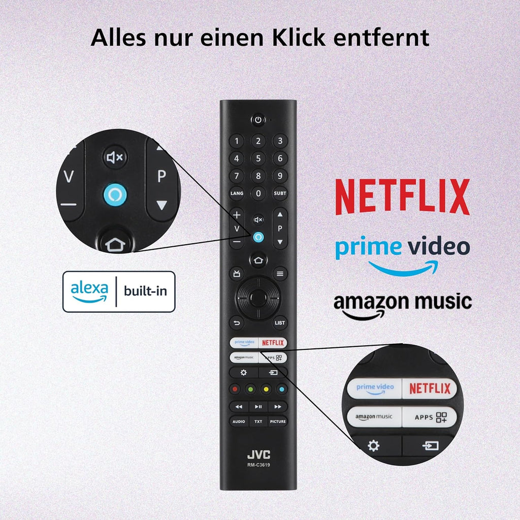 JVC Fernseher 32 Zoll Fire TV Full HD Smart TV HDR Fernseher mit Alexa Sprachsteuerung und Triple Tuner, LED TV LT-32VRF3555 (2026)