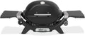 Weber Q 1200N Gasgrill mit Seitentischen/leichter Grill für Camping, Terrassen & Balkone mit Hochleistungsbrenner, porzellanemaillierten Gussrosten & elektronischer Zündung, Mitternachtsschwarz
