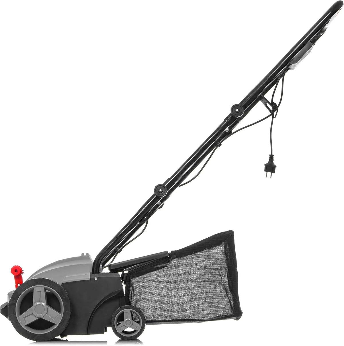 LEHMANN Elektro-Vertikutierer & Rasenlüfter 2-in-1, 1500 W, Arbeitsbreite 32 cm, 4-stufige Arbeitstiefeneinstellung, Rasenvertikutierer mit 30 L Fangkorb, kugelgelagerte Messer- & Lüfterwalze, Grau