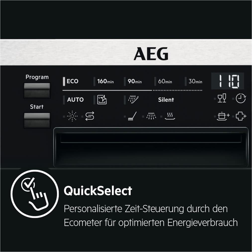 AEG Teilintegrierter Geschirrspüler 60 cm/Serie 7000 - Glasschutz/Energieklasse A-10% / MaxiFlex Besteckschublade/Innenbeleuchtung/leise 40dB / ComfortRails / 14 MG/Wasserstopp / FEE7770APM