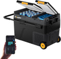 BougeRV CRD2 V2.0 Kompressor Kühlbox 49L mit Gefrierfach Doppeltür Dualzonen Kühlbox Auto mit Rollen & Griff 12V/24V 230V Camping Kühlschrank Elektrische mit APP Steuerung, IPX4, -20℃~20℃ (2026 Neu)