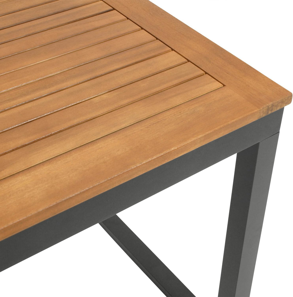 DEGAMO Ausziehtisch Gartentisch ausziehbar RIVELLO 150/200x90cm, Aluminium anthrazit + Akazienholz geölt, Outdoor, FSC®-Zertifiziert