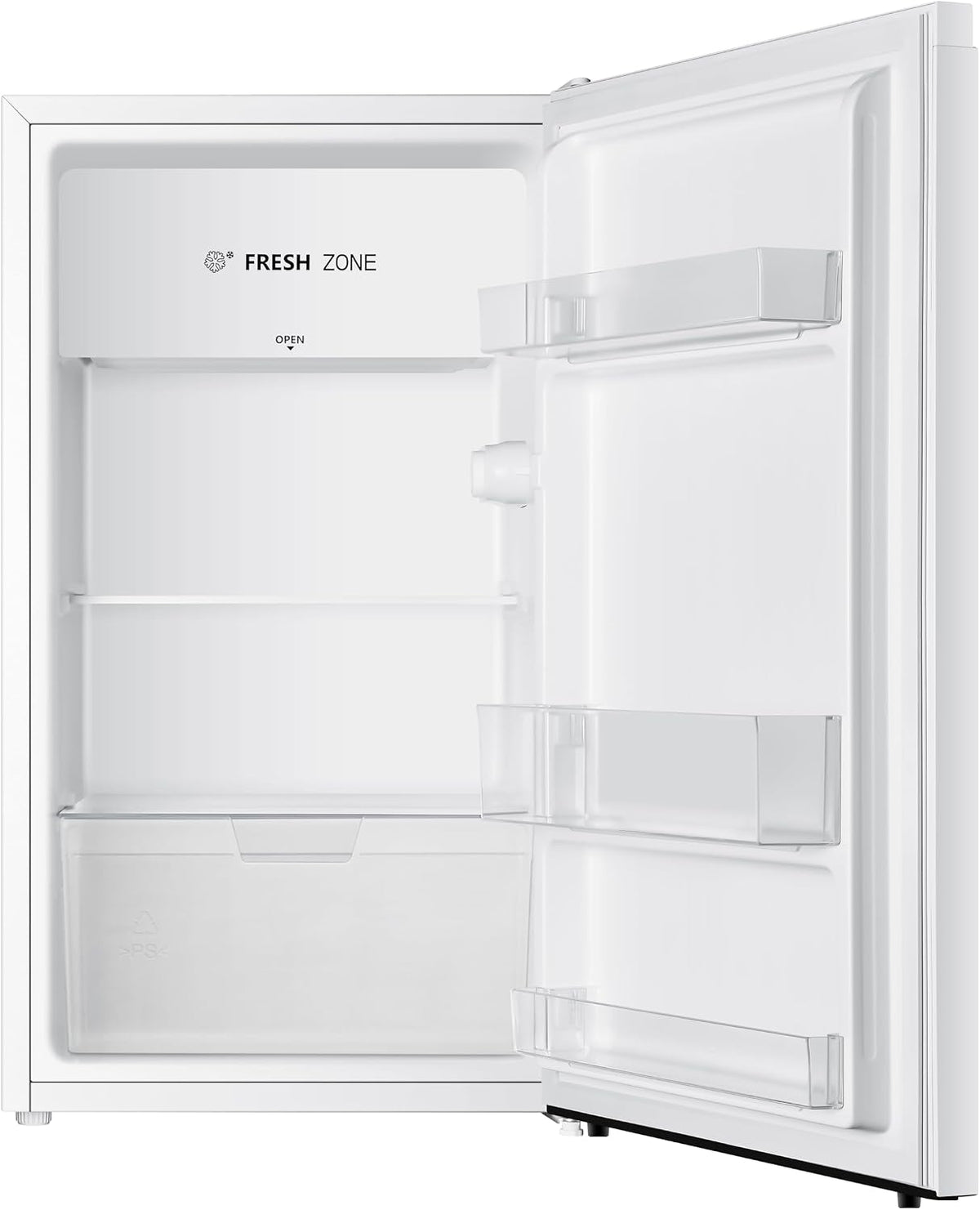 PKM KS93E Kühlschrank mit Kaltlagerzone | 94 Liter | Weiß | Sehr leise mit 36 dB | Wechselbarer Türanschlag | 1 Gemüseschublade | 47,5 cm Breite | Regelbares Thermostat | Energieeffienzklasse E