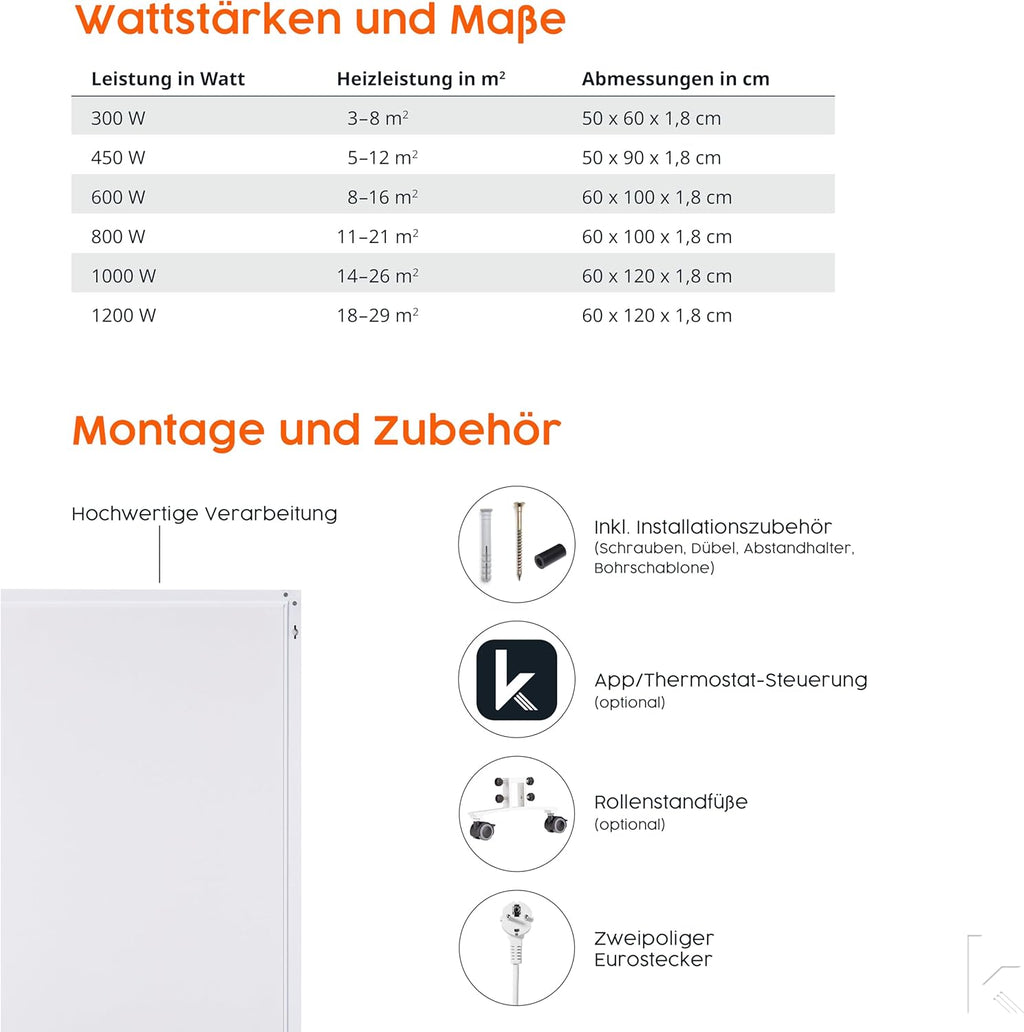 Könighaus Panorama Bildheizung 1200 Watt - Smart Thermostat - 18-29 m² | App, weißer Rahmen, Motiv: 18. Sternenhimmel 2, TÜV SÜD, Infrarot Wandheizung