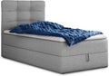 Sofnet Boxspringbett Best Mini mit Bettkasten und Matratzentopper - Einzelbett mit Bonell-Matratze und Topper, Polsterbett, Bett, Schlafzimmer (100 x 200 cm, Grau (Inari 91))