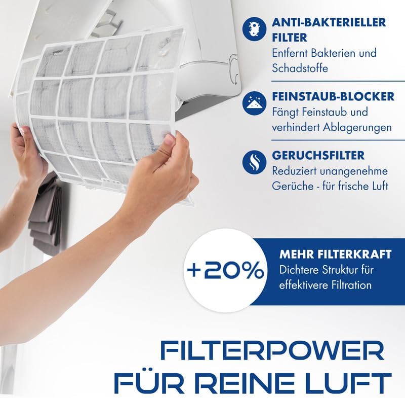 Multisplit Klimaanlage 3 Innengeräte Set (3 x 2,6kW) Klimagerät Air Conditioner mit Heizfunktion 21000 BTU 6,2kW A++ WiFi/App-Steuerung 4D AirFlow Heizen bis -20°C Vorgefüllt R32