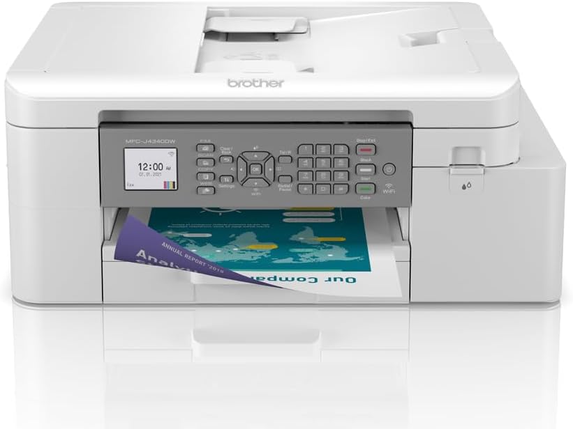Brother MFC-J4340DW 4-in-1 Farbtintenstrahl-Multifunktionsgerät (Drucker, Scanner, Kopierer, Fax), weiß, 150 Blatt Papierkassette