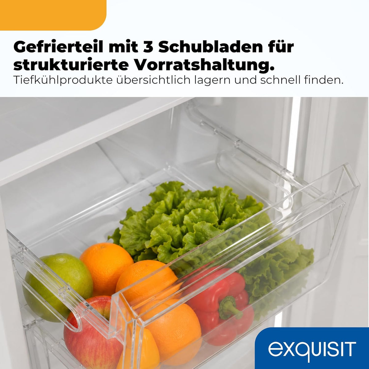 Exquisit Kühl-Gefrierkombination 253 l No Frost | Energieklasse C | leise 39 dB | schmal 54,5 cm | Schnellgefrieren | KGC5265-70-NF-040C weiss | Weiß