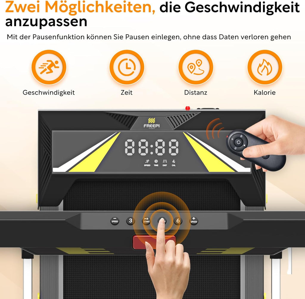 Freepi 4 in 1 Laufband für Zuhause mit Neigung 1-6km/h 2.5PS Motor mit Fernbedienung, Walking Laufband Pad Schreibtisch ragbar Heim-Fitnessgert