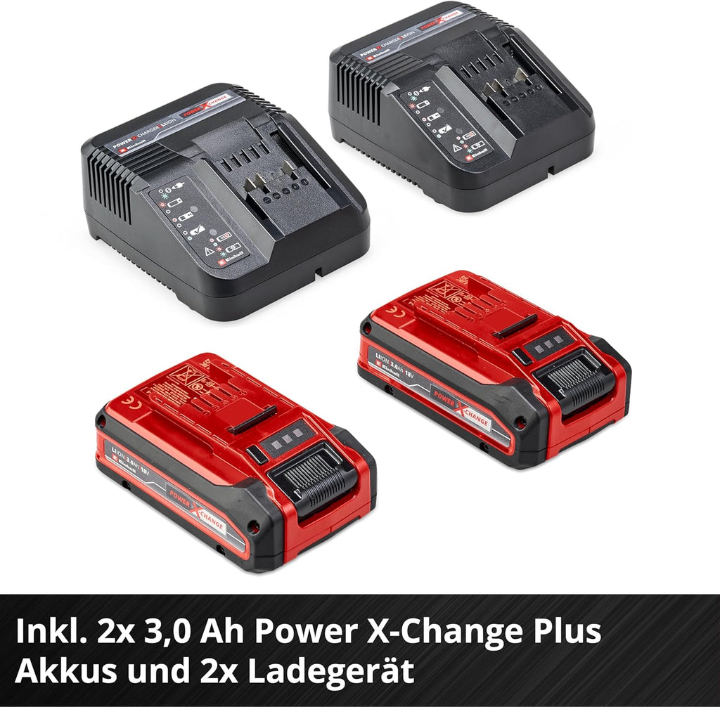 Einhell Akku-Rasenmäher RASARRO 36/36 Kit Power X-Change (36 V, 36 cm Schnittbreite, bis 400 m², 45L Fangkorb, 25-75 mm Schnitthöhe, inkl. 2 x 3,0 Ah Plus Akkus + 2X Ladegerät)