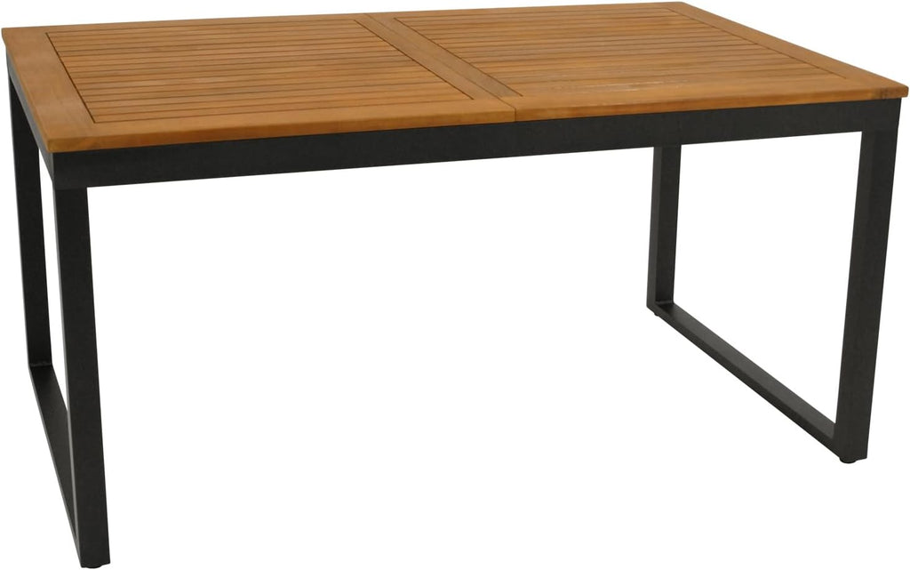 DEGAMO Ausziehtisch Gartentisch ausziehbar RIVELLO 150/200x90cm, Aluminium anthrazit + Akazienholz geölt, Outdoor, FSC®-Zertifiziert
