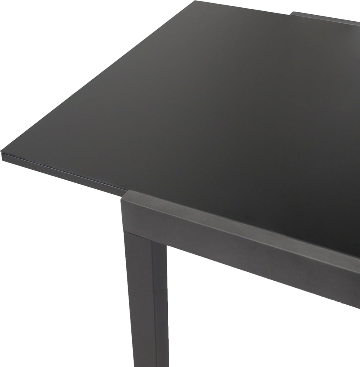 DEGAMO Gartentisch Ausziehtisch ELBA XXL, 200/300x110cm, Aluminium anthrazit + Glas schwarz, Outdoor