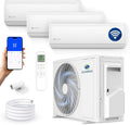 Multi Split Klimaanlage 3 Innengeräte Set (3 x 3,5kW) Klimagerät Air Conditioner mit Heizfunktion 27000 BTU 5,3kW A++ WiFi/App-Steuerung 4D AirFlow Heizen bis -20°C Vorgefüllt R32