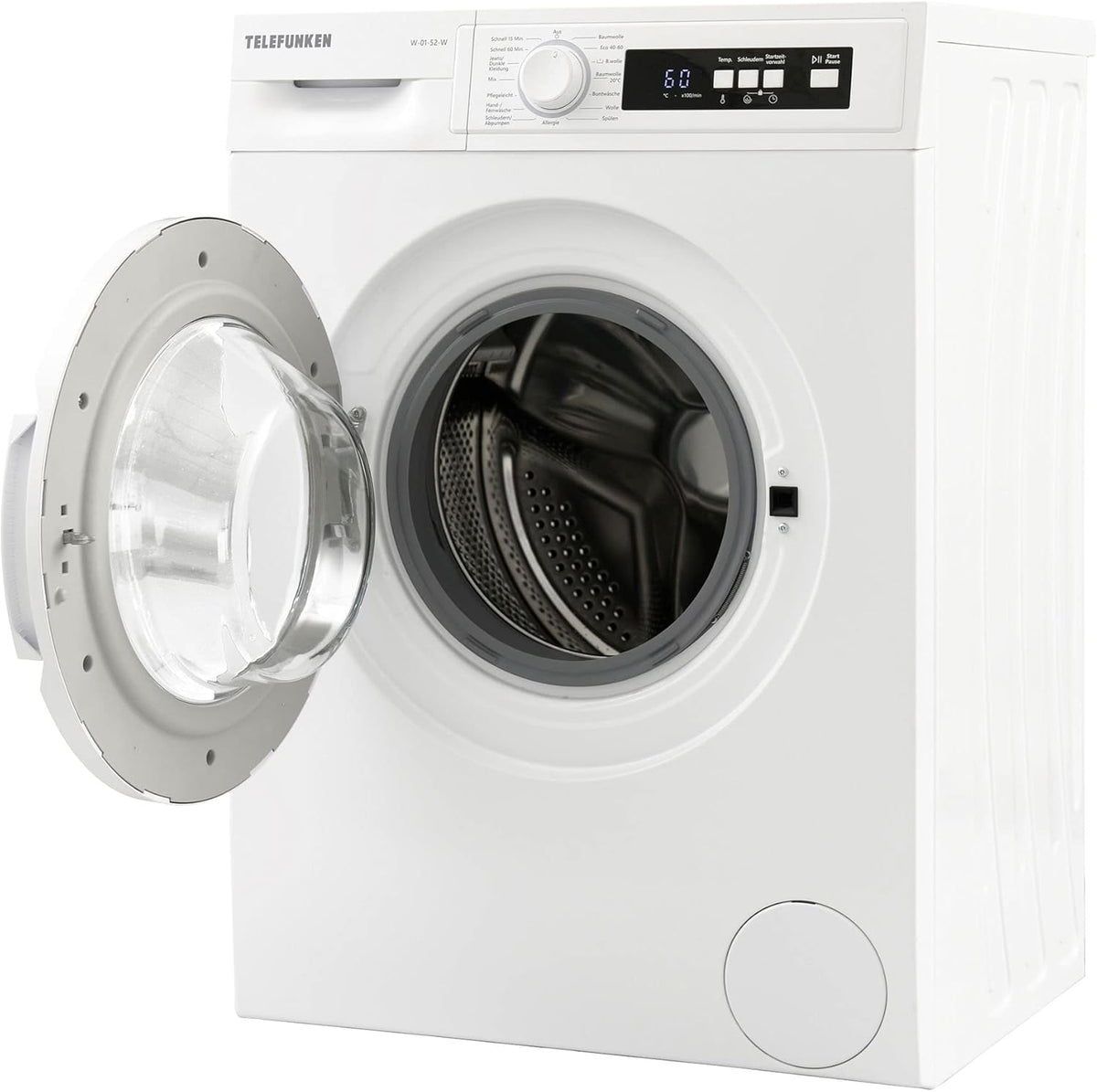 Telefunken W-01-52-W Waschmaschine (5 kg / 1000 U/Min) mit Mengenautomatik und Überlaufschutz / 15 Programme/Startzeitvorwahl/weiß