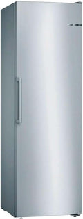 Bosch Serie 4 NoFrost Vertikaler Gefrierschrank, H 186 x B 60 cm, 242 L, BigBox Schubladen für große Lebensmittel, Multiairflow-System, Stahl - GSN29VIEP