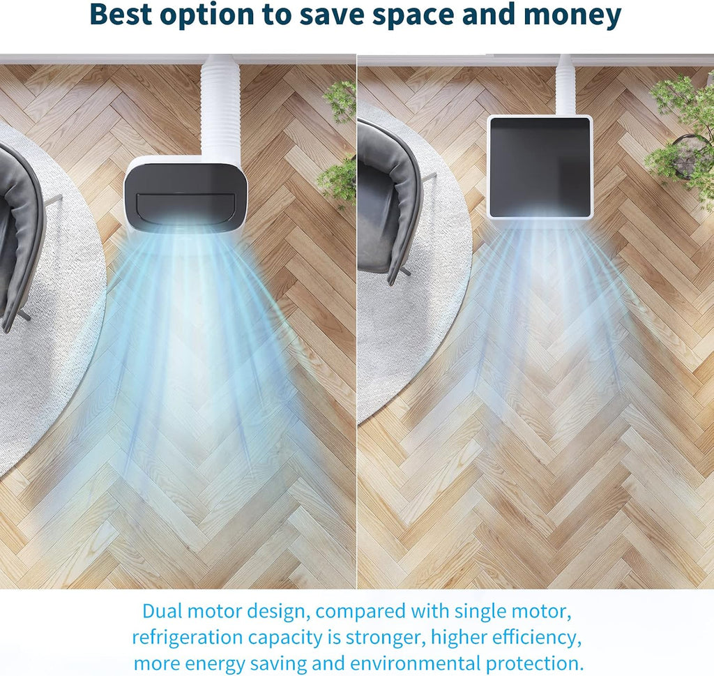 Jojoka Tragbare Klimaanlage für Zimmer, 14000 BTU Tragbarer AC mit Fernbedienung, 4-in-1-Funktion, 750 m² Abdeckung, 24-Stunden-Timer & Fensterentlüftungs-Kit, Weiß
