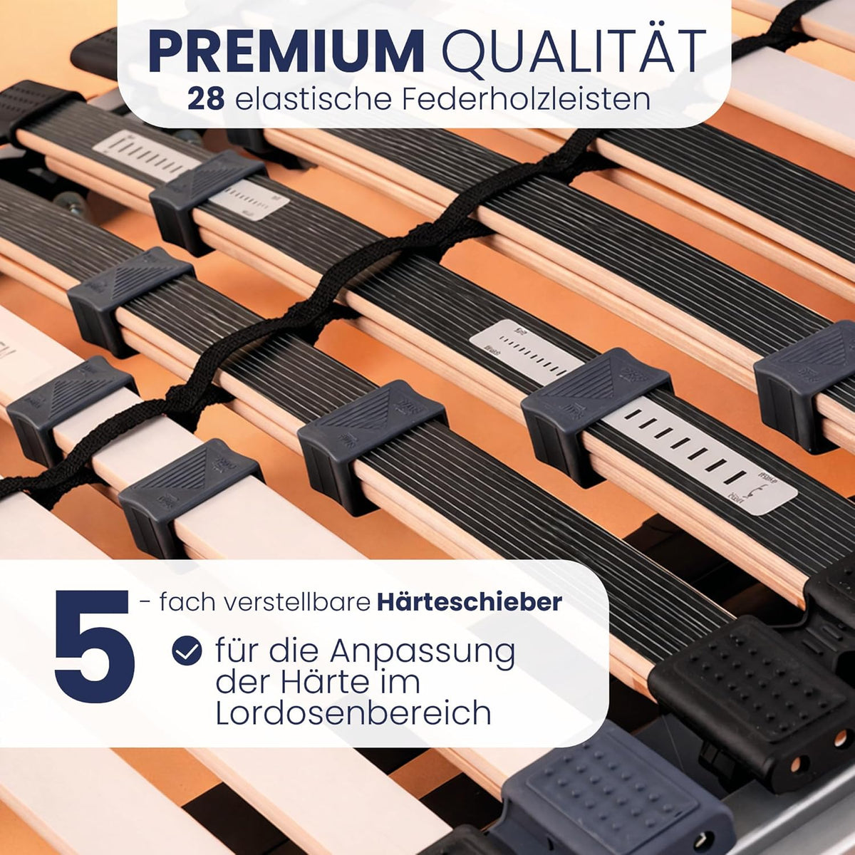 BeCo Lattenrost, Luxus E-Move, elektrischer Lattenrost, 100 x 200 cm, 28 Federholzleisten, komplett montiert, Kopf-und Fußteil verstellbar, TÜV geprüft, Made in Germany