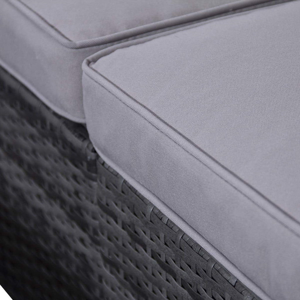 SVITA Lugano XL Polyrattan Lounge Kissenbox Sessel Garten-Set XXL Gartenmöbel Set Gartenlounge Outdoor Lounge Rattan Outdoor Sitzgruppe Grau