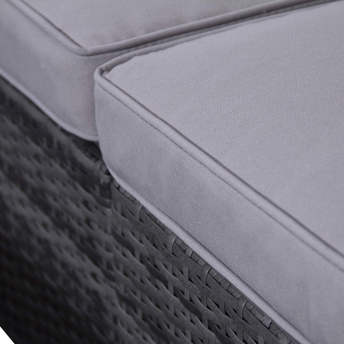 SVITA Lugano XL Polyrattan Lounge Kissenbox Sessel Garten-Set XXL Gartenmöbel Set Gartenlounge Outdoor Lounge Rattan Outdoor Sitzgruppe Grau