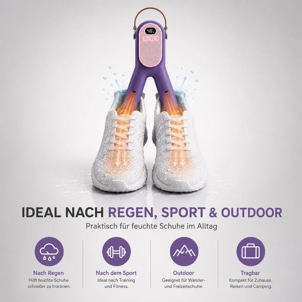 Tragbarer Heißlufttrockner für  Schuhe & Kleidung | WärmeFalte