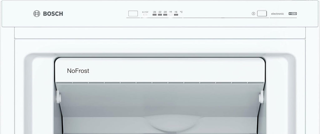 Bosch GSN33VWEP, Serie 4, Freistehender Gefrierschrank, 176 x 60 cm, 225 L Gefrieren, NoFrost, BigBox Schublade für großes Gefriergut, Flexibler Gefrierraum, Multi Airflow - gleichmäßige Kühlung, Weiß