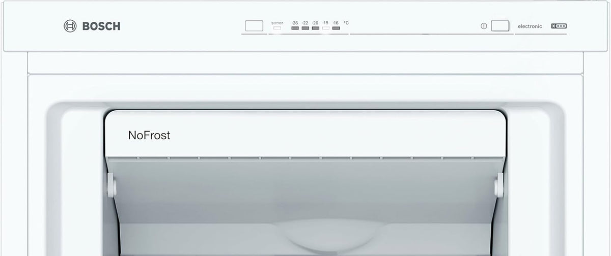 Bosch GSN33VWEP, Serie 4, Freistehender Gefrierschrank, 176 x 60 cm, 225 L Gefrieren, NoFrost, BigBox Schublade für großes Gefriergut, Flexibler Gefrierraum, Multi Airflow - gleichmäßige Kühlung, Weiß