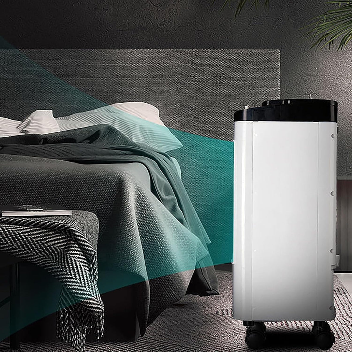 Klimaanlage Ventilator, Air Circulator Cooler Fans, Mobile Wasserkühlung Ventilator mit Rädern, Weitwinkel-Oszillation, für Familie, Büro oder Schlafsaal