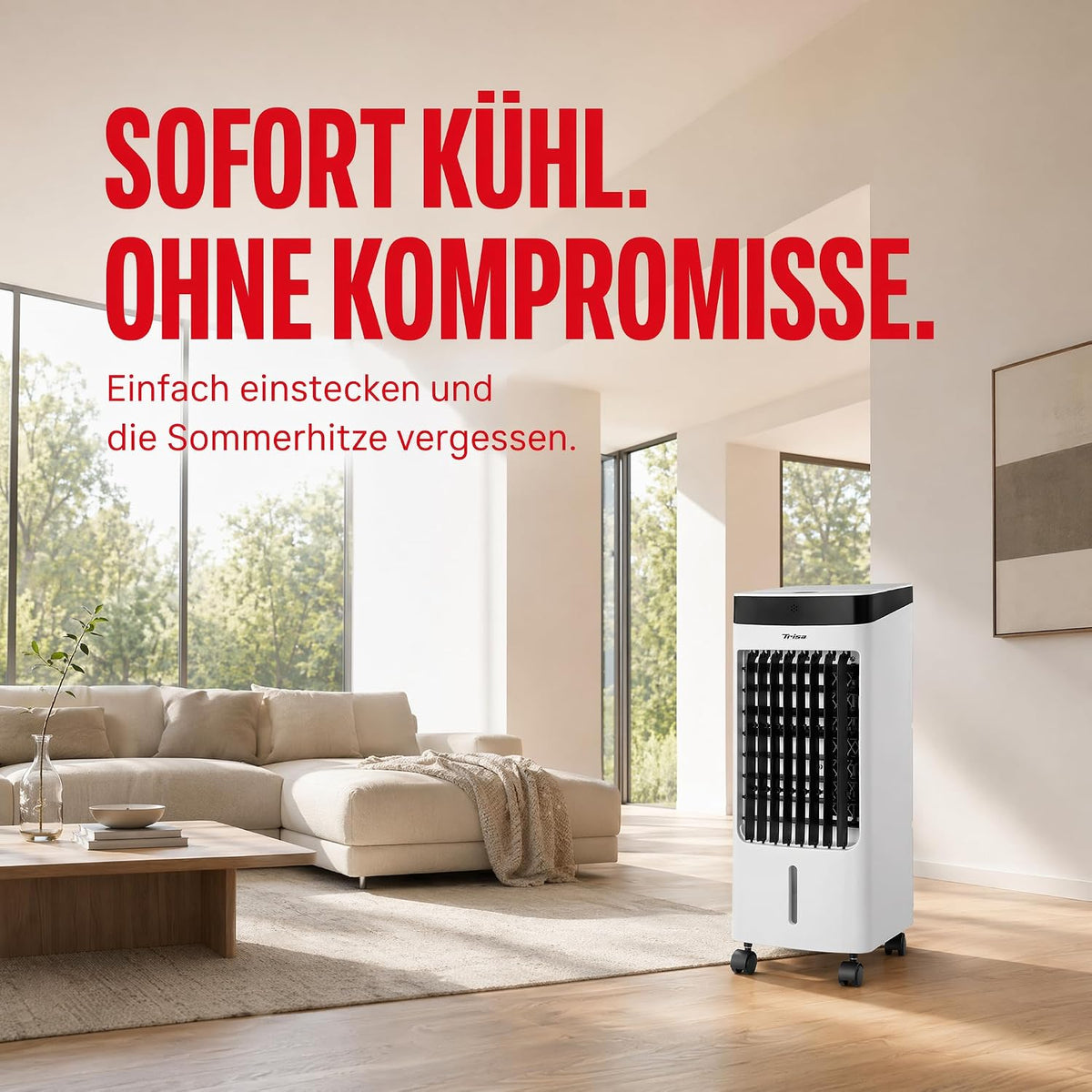 Trisa Hydro Chill X80 Plus Turmventilator mit Wasserkühlung | 4L