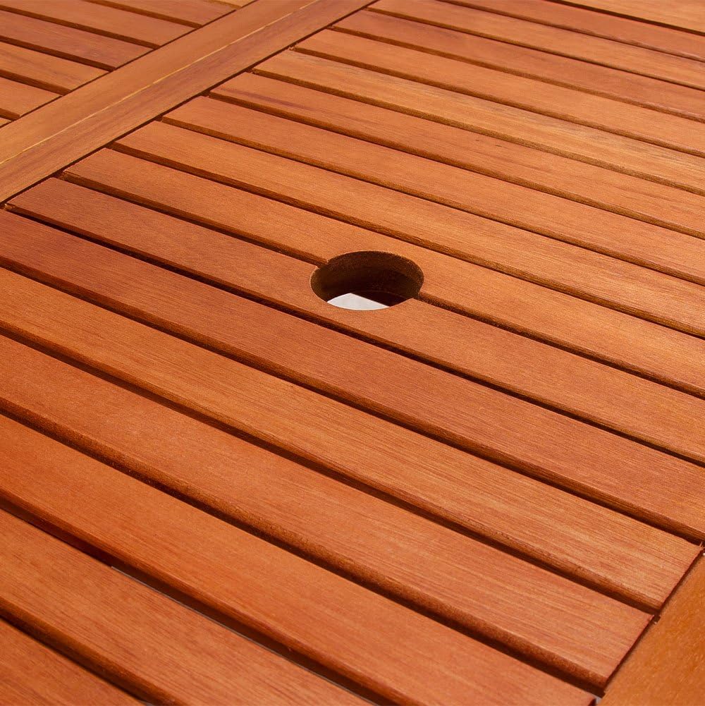Casaria® Gartentisch Wetterfest Klappbar FSC®-Zertifiziert Holz Schirmständer 160x85cm 80kg Belastbarkeit Balkon Garten Terrasse Tisch Klapptisch Balkontisch Akazie