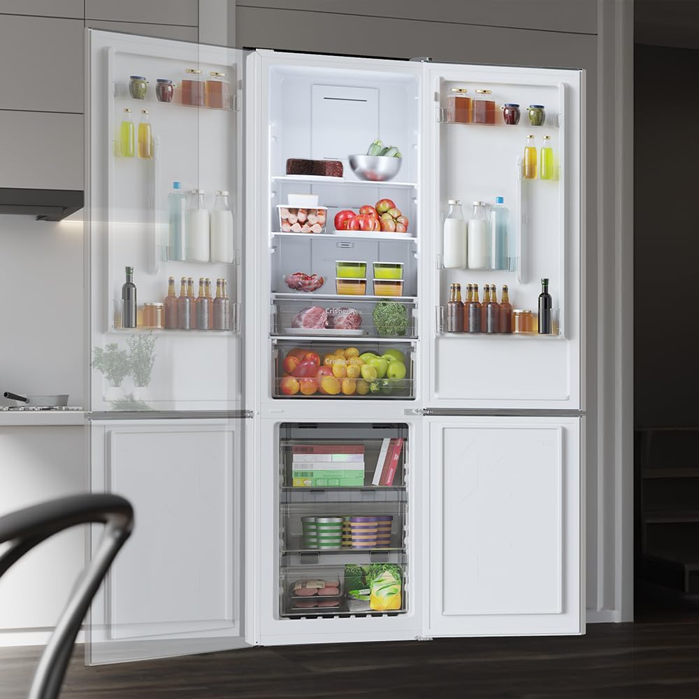 Cecotec Kombi-Kühlschrank Bolero CoolMarket Combi 322T White D. Total No Frost, Inverter Plus Kompressor, Kühlschrank Weiß 185x60 cm, 322 l, Energieklasse D, Multi Air Flow, Schnellgefrier-Modus.