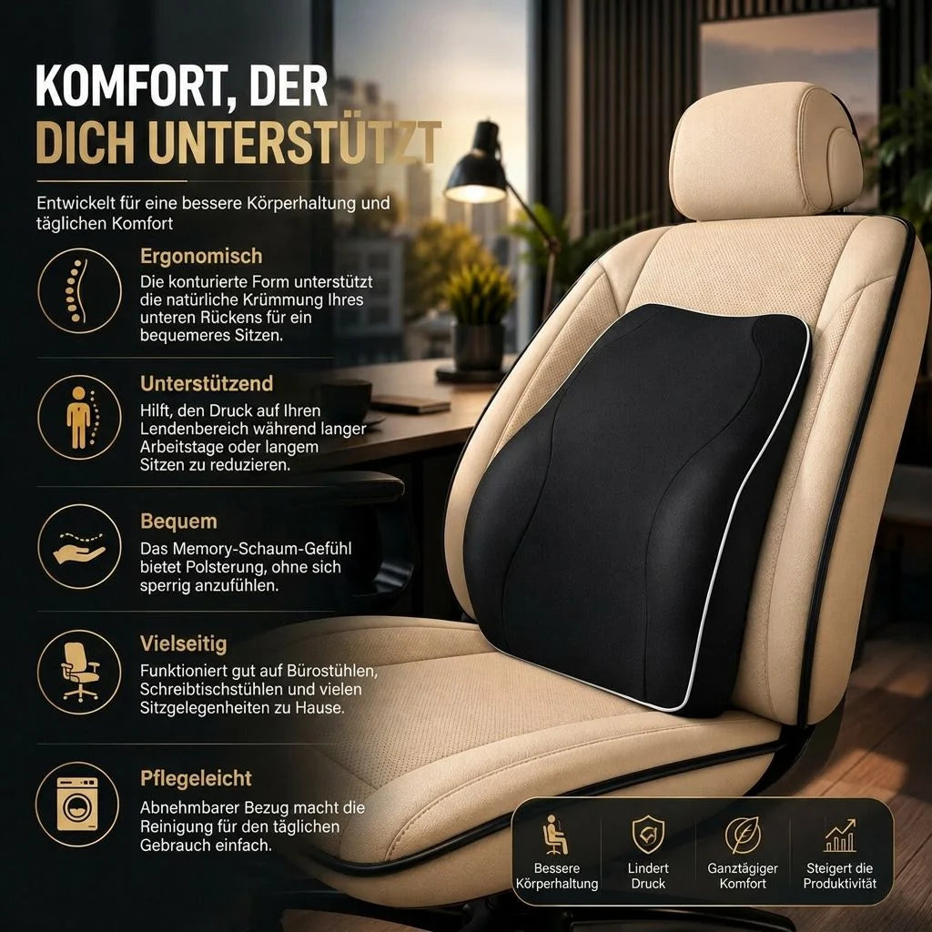 Ergonomische Lordosenstütze aus Memory Foam | LendenSamt