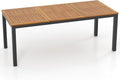 KOMFOTTEU Gartentisch mit Schirmloch, Esstisch aus Akazienholz, Holztisch für 8 Personen, Terrassentisch 200 x 90 x 75 cm, für Outdoor, Garten, Patio (Modell A)