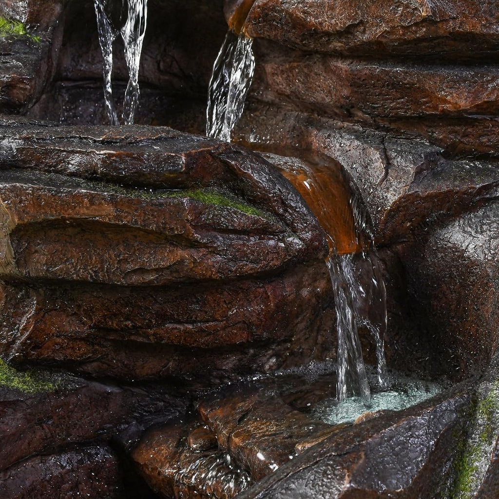 XL Gartenbrunnen Wasserfall Niagara - Natural Waterfall Fountain Outdoor and Indoor - Zen and Decorative Ambiance in Your Outdoor Area - Stone Imitation - H 70 cm - Zen'Light, H71