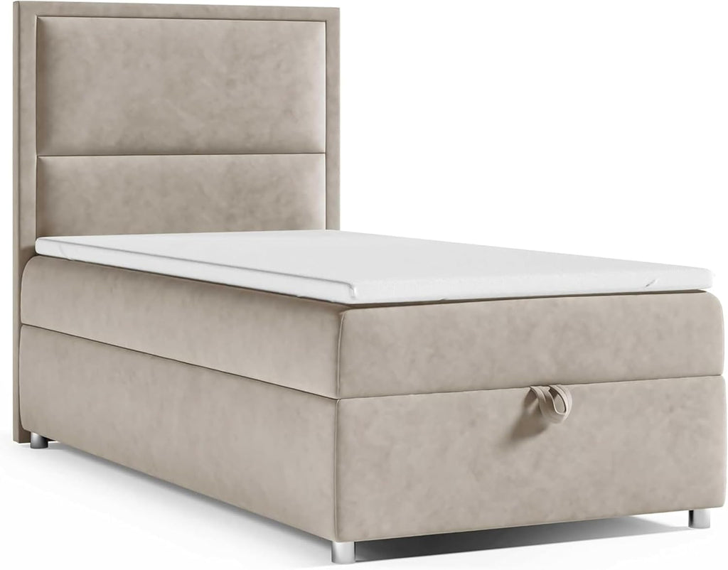 Boxspringbett Trinity k-11 mit 7-Zonen Bonell-Federkernmatratze | Boxspringbett 100x200 | Boxsprintbett mit Matratze Und Stauraum | Polsterbett 100x200 - Lieferung bis Bordsteinkante