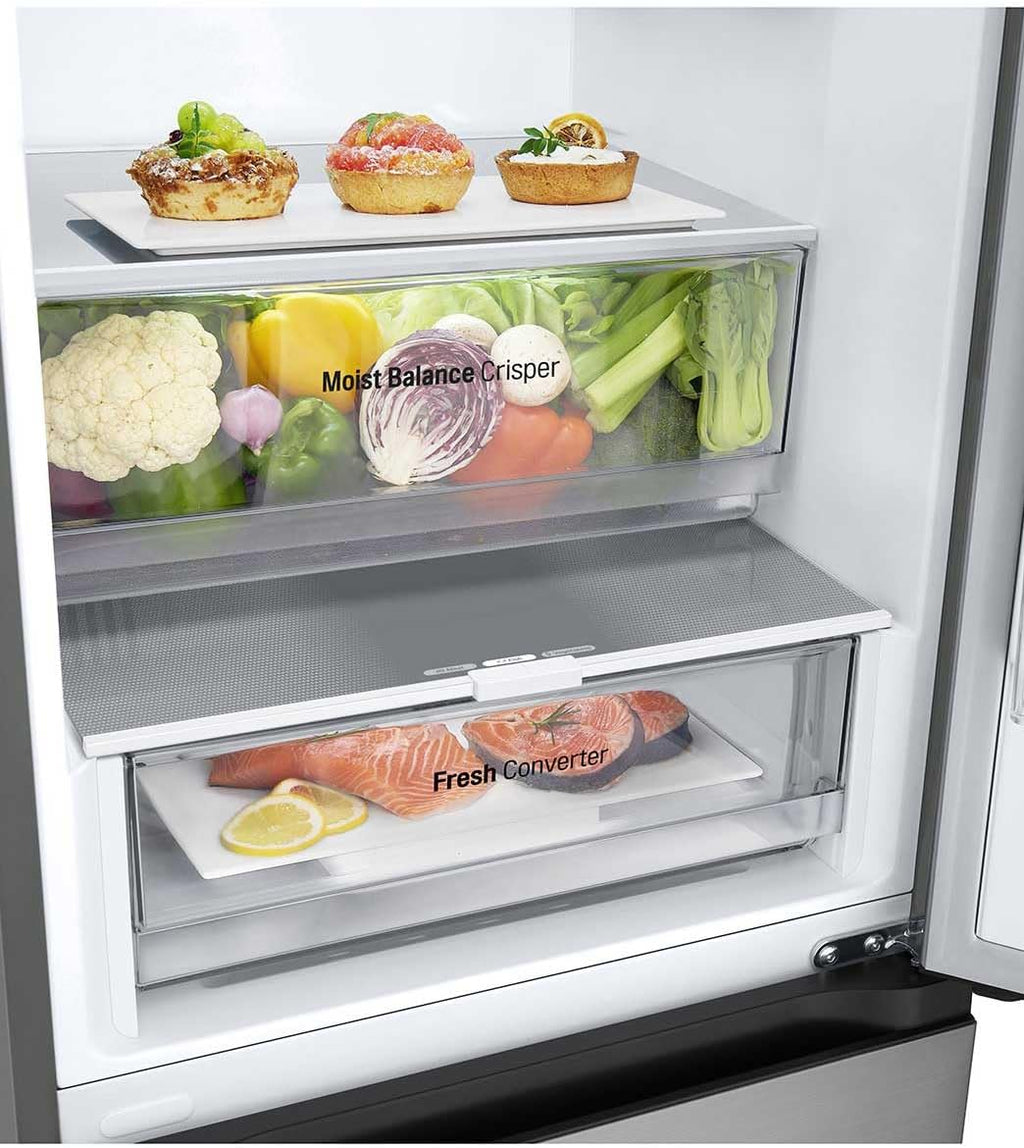 LG Kühl-Gefrierkombination GBV3100APY, 344L Gesamtvolumen, 186 cm, Energieklasse A, Total No Frost, LINEARCooling, DoorCooling+, leise & effizient, Prime Silver